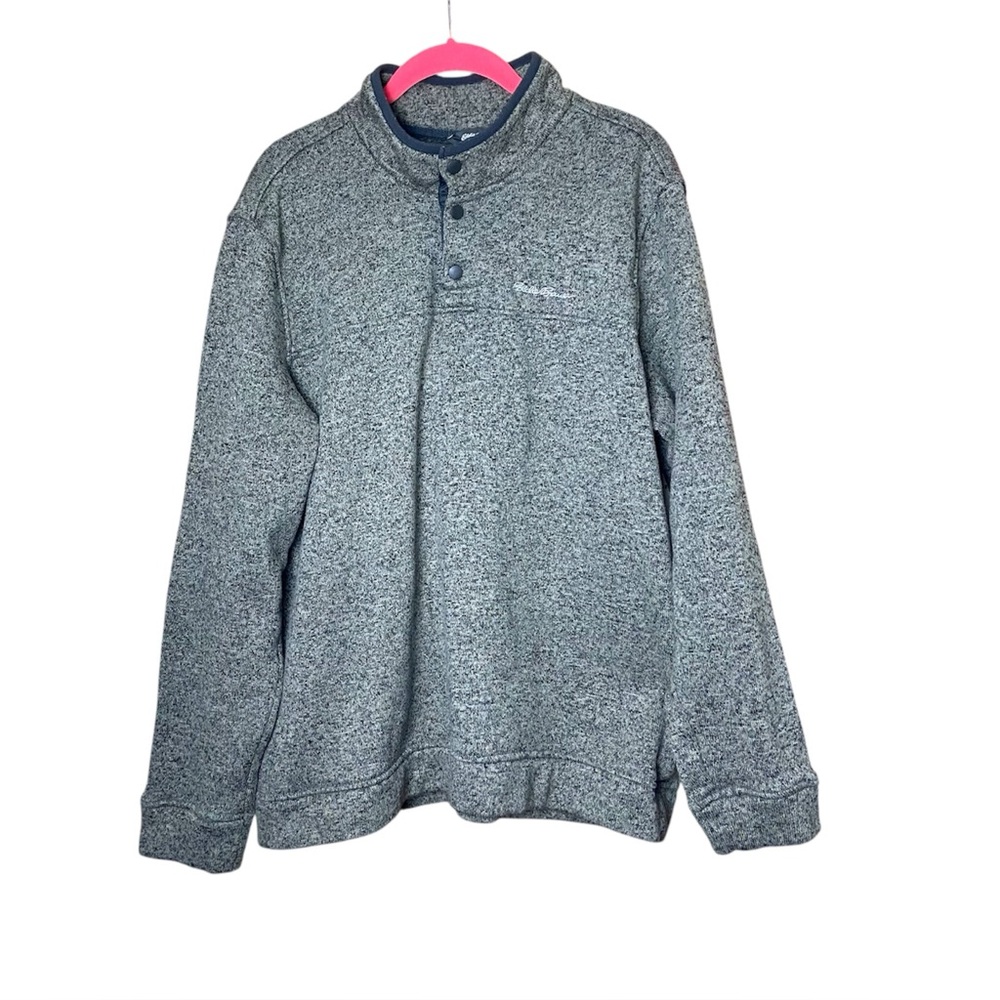 Eddie Bauer Men's Radiator Fleece Snap Front Pullover  Gray Size XXL